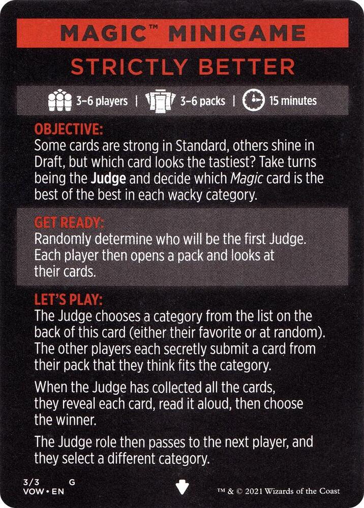 Magic Minigame: Strictly Better