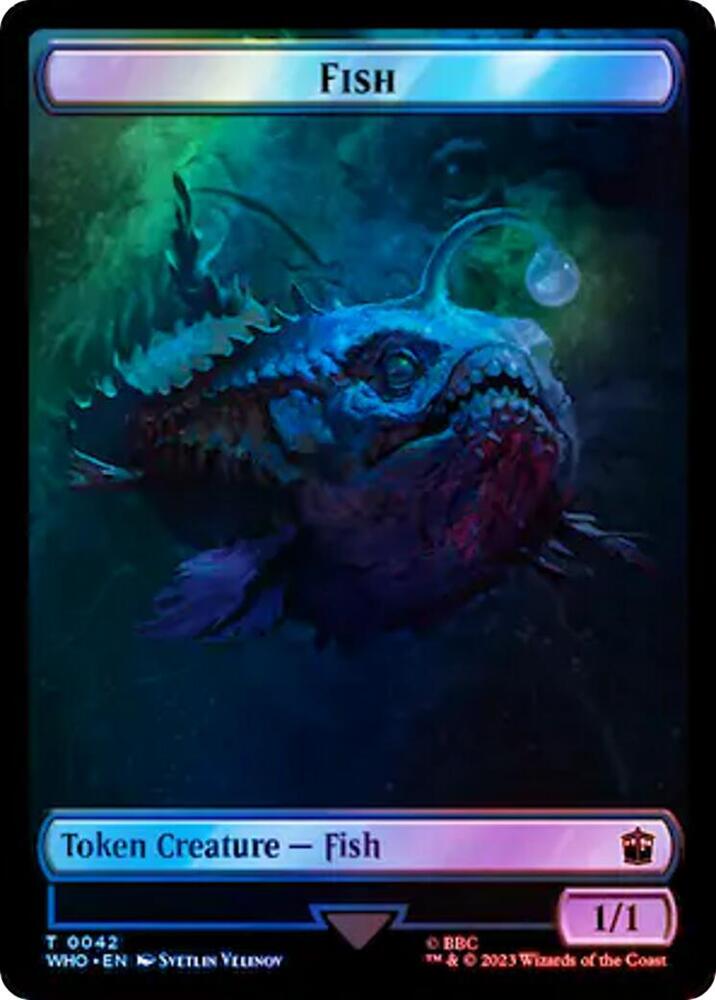 Fish // Cyberman Double-Sided Token (Surge Foil)