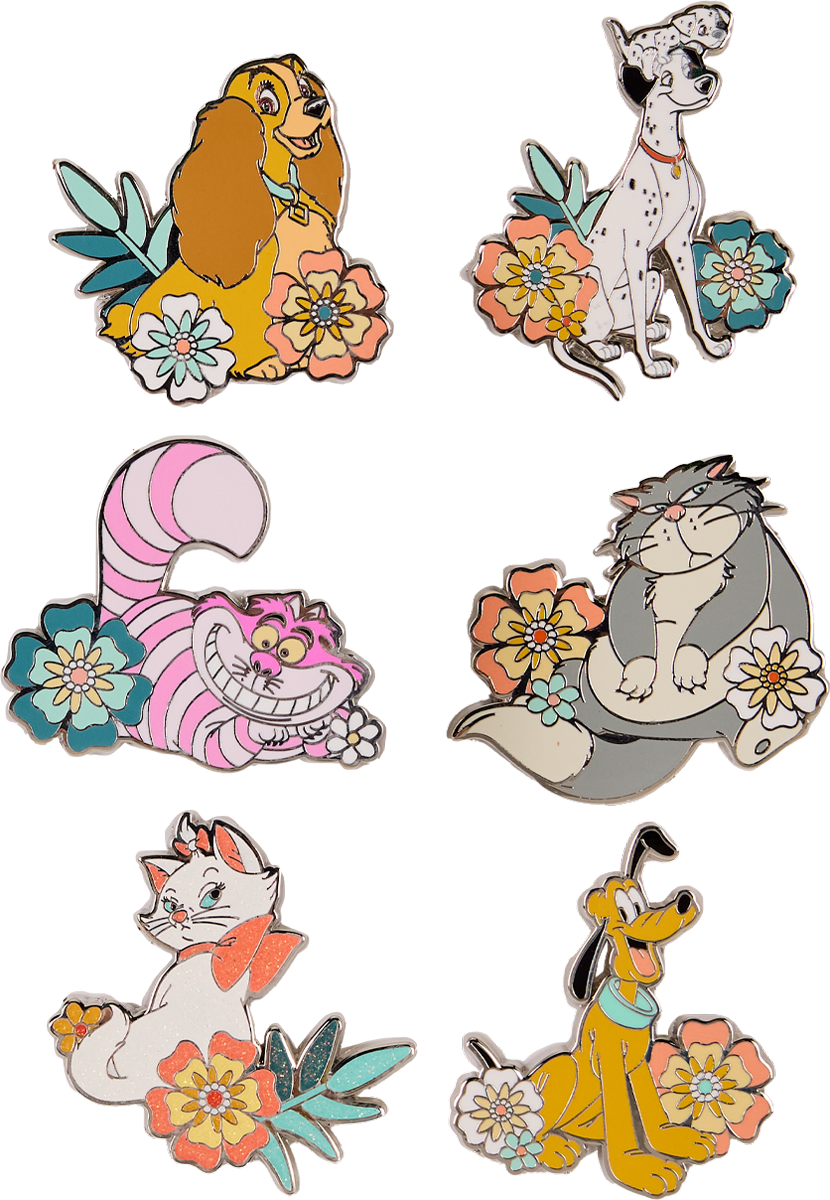 Disney Dogs & Cats Floral Mystery Box Pin
