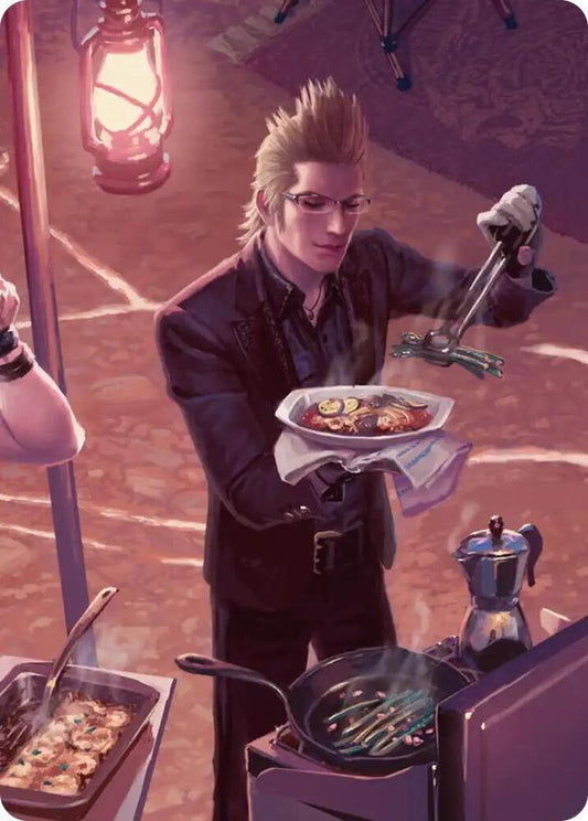 Campsite Cuisine Scene Art Card