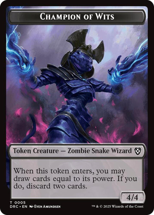 Champion of Wits // Zombie (0003) Double-Sided Token