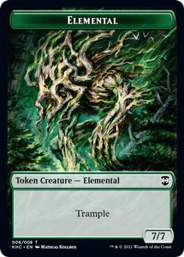Elemental // Elf Warrior Double-Sided Token