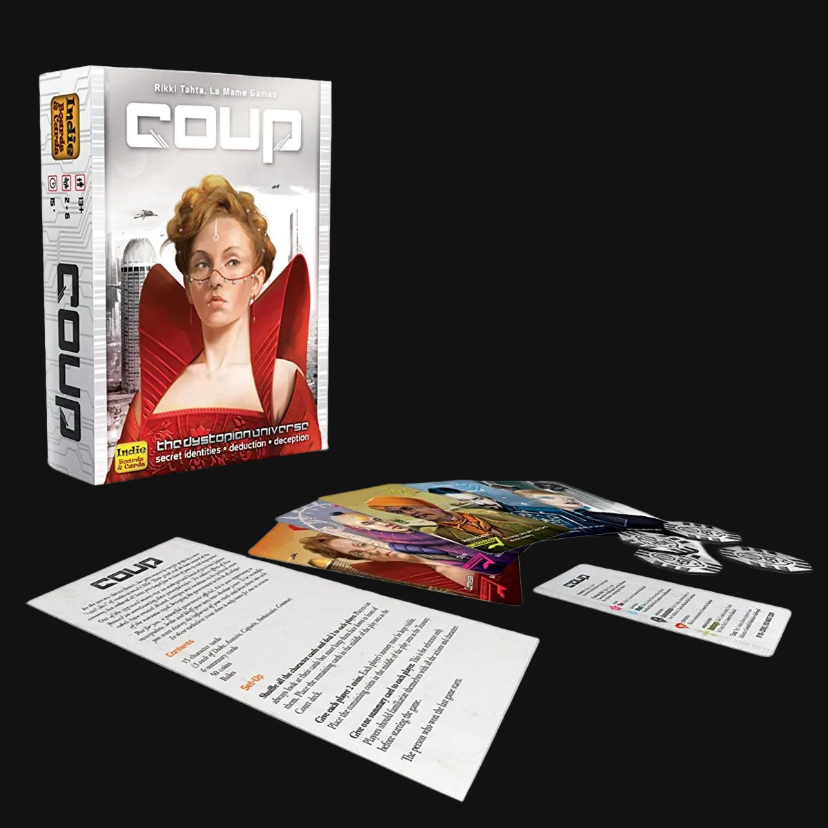 Goup board game packaging with cards and instructions