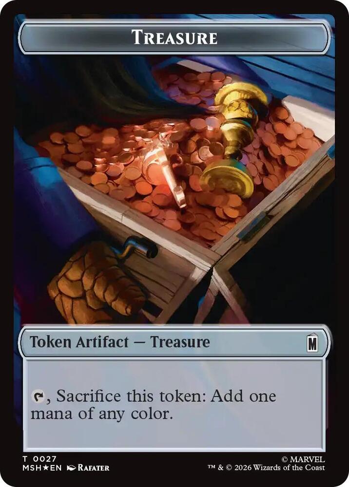 Treasure (027) // Rogue (025) Double-Sided Token (Surge Foil)
