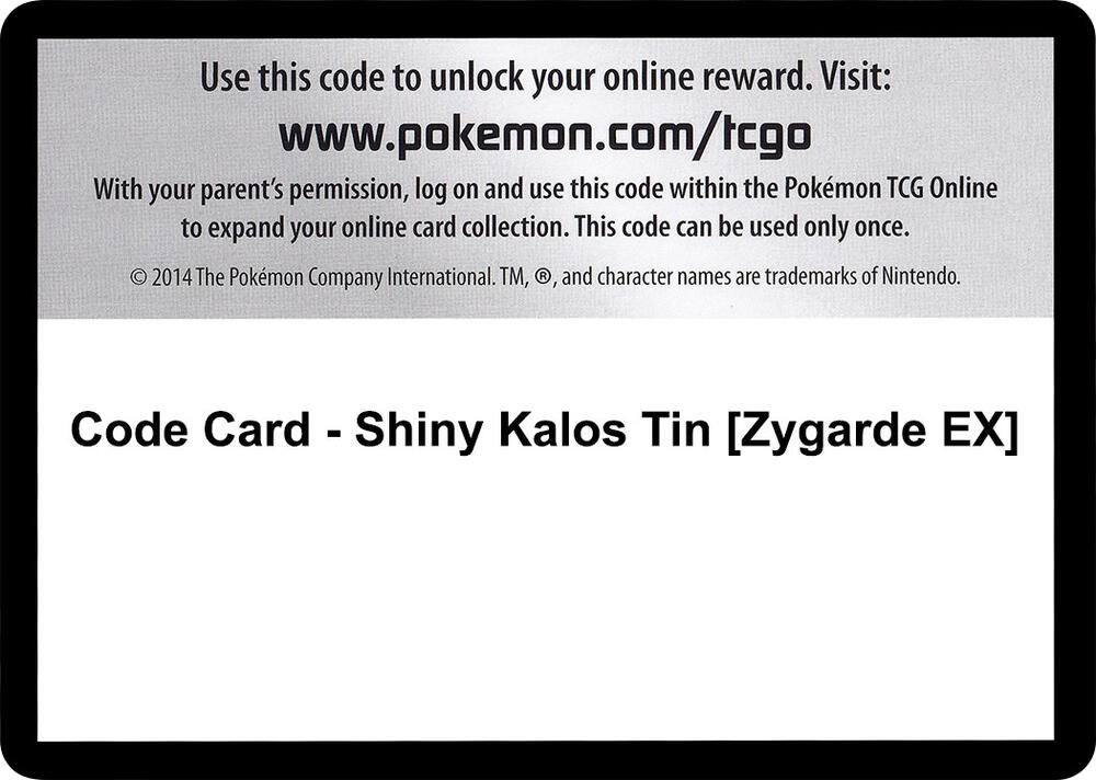 Code Card - Shiny Kalos Tin [Zygarde EX]