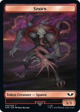Spawn // Astartes Warrior (012) Double-Sided Token (Surge Foil)