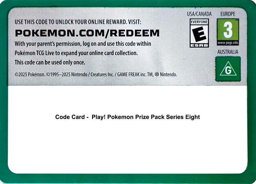 Code Card - Play! Pokemon Prize Pack Series Eight