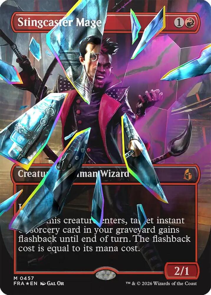 Stingcaster Mage (Borderless) (Facet Foil) (0457) [Reality Fracture]