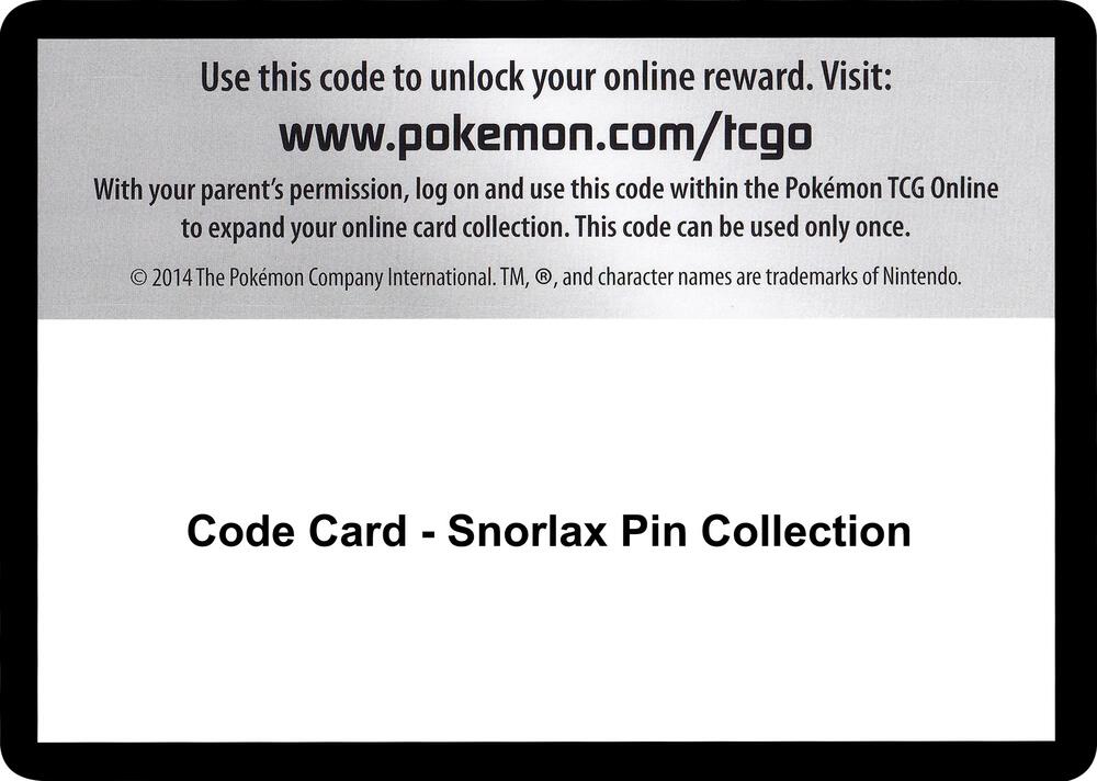 Code Card - Snorlax Pin Collection
