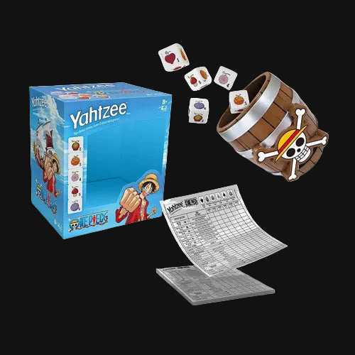 Yahtzee game set with dice cup and score sheets 