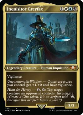 Inquisitor Greyfax (Display Commander) (Foil Etched) - Thick Stock