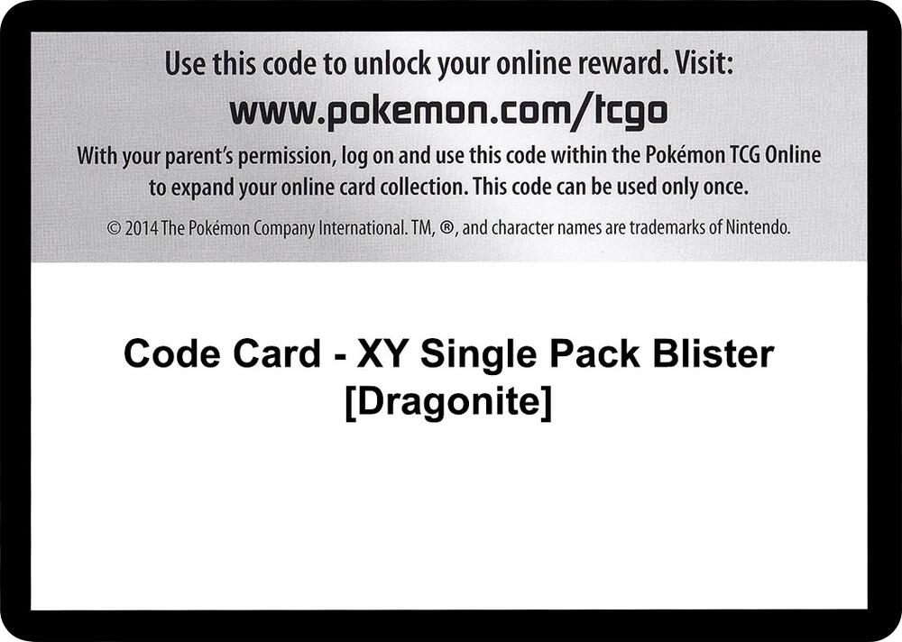 Code Card - XY Single Pack Blister [Dragonite]