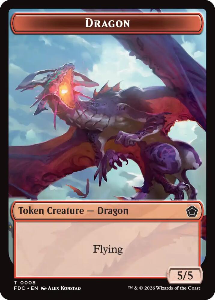 Dragon (0008) // Treasure Double-Sided Token
