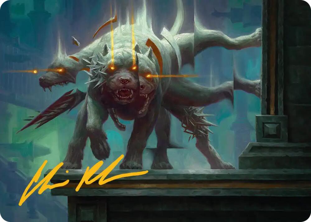 Flickering Hound Art Card (2/54) (Gold-Stamped Signature) [Art Series: Reality Fracture]