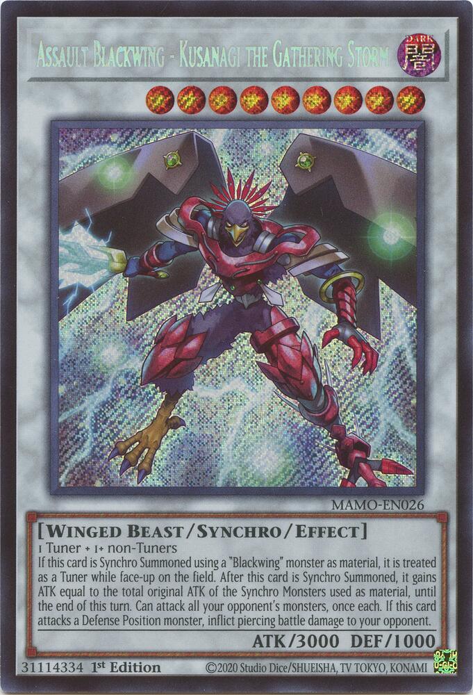 Assault Blackwing - Kusanagi the Gathering Storm (Secret Rare) [Magnificent Monsters]