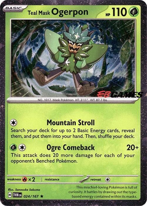 Teal Mask Ogerpon (Cosmos Holo) (EB Games Exclusive)
