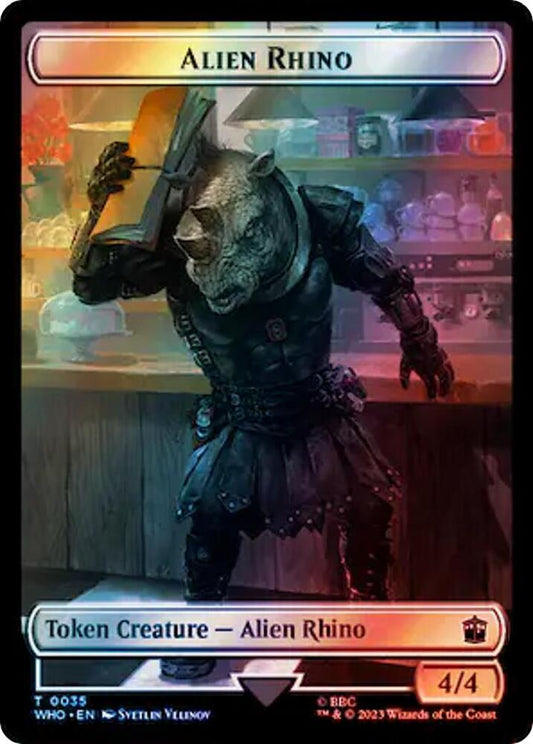 Alien Rhino // Alien Salamander Double-Sided Token (Surge Foil)