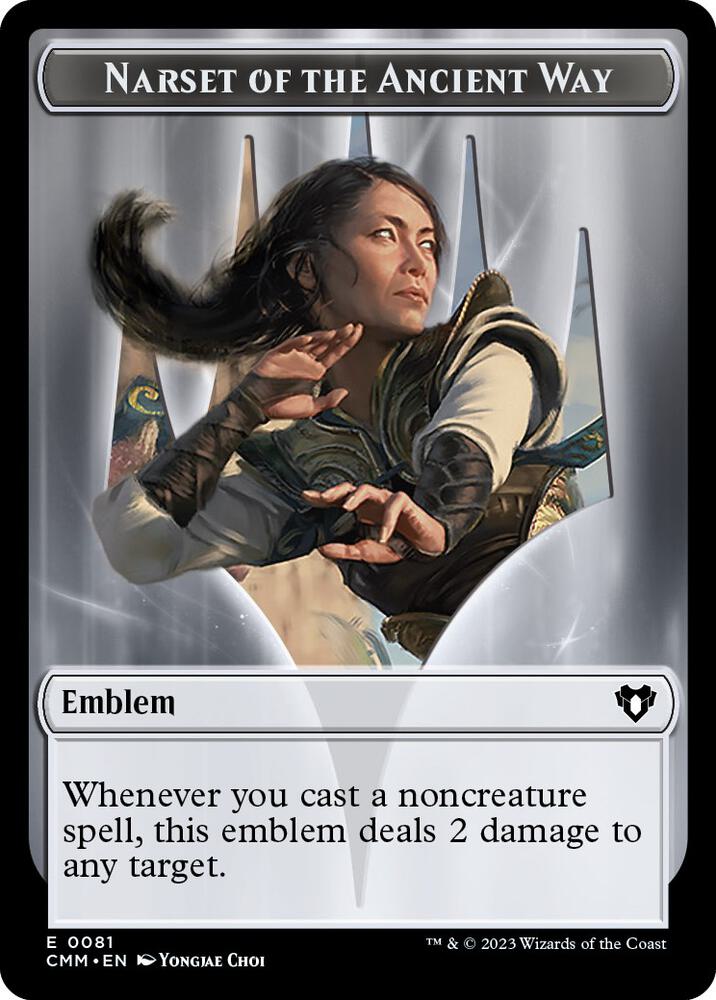Emblem - Narset of the Ancient Way // Wizard Double-Sided Token