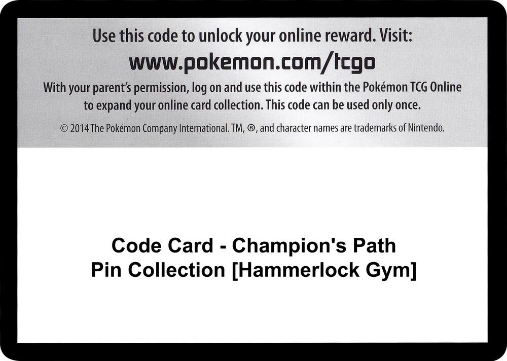 Code Card - Champion's Path Pin Collection [Hammerlocke Gym]