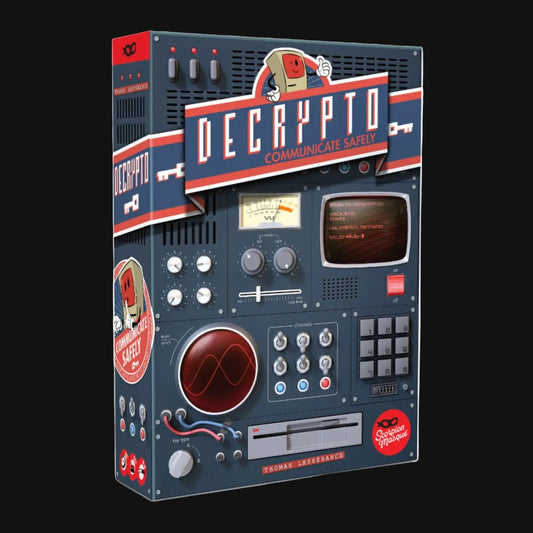 Box design resembling a retro electronic device with 'DECRYPTO' branding