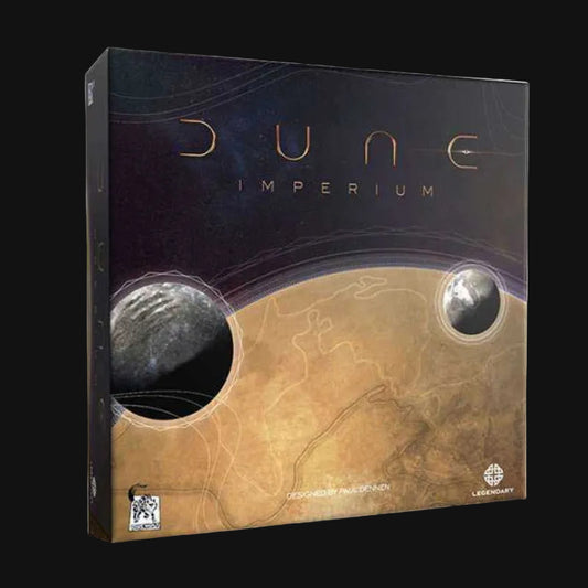Board game box for 'Dune Imperium' with space-themed design