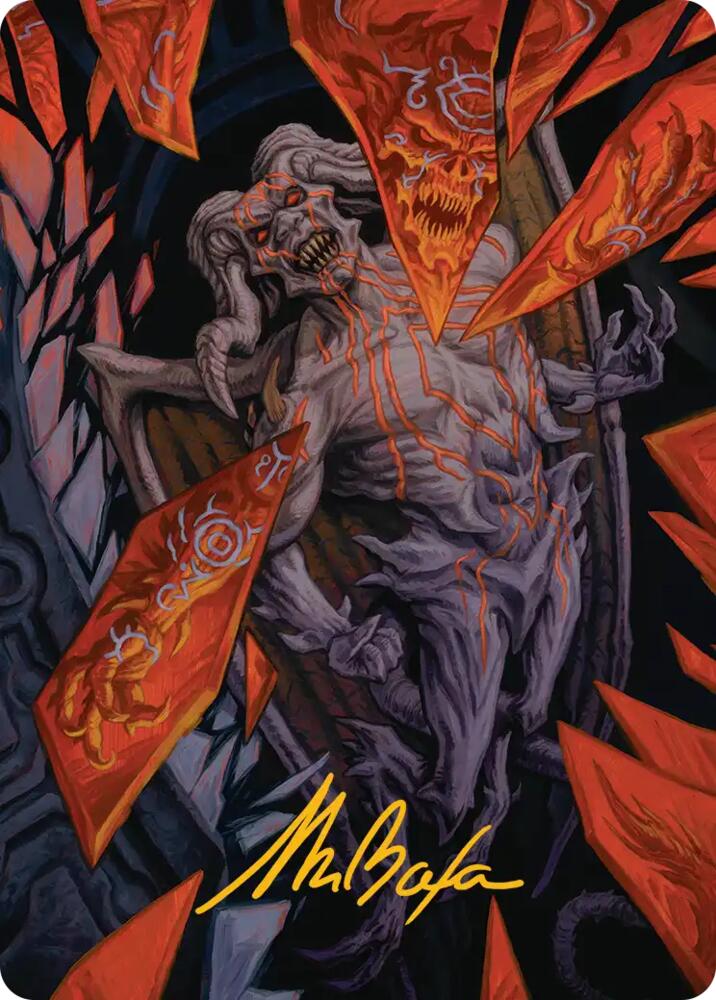 Curse-Marred Demon Art Card (Gold-Stamped Signature) [Art Series: Reality Fracture]