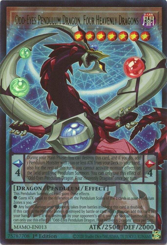 Odd-Eyes Pendulum Dragon, Four Heavenly Dragons (Extended Art) [Magnificent Monsters]