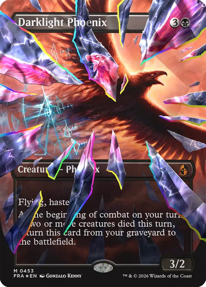 Darklight Phoenix (Borderless) (Facet Foil) (0453) [Reality Fracture]