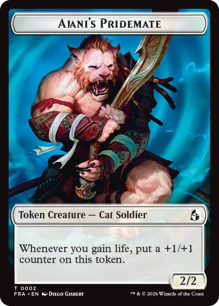 Ajani's Pridemate // Mowu Double-Sided Token [Reality Fracture]