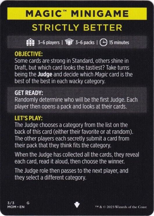 Magic Minigame: Strictly Better