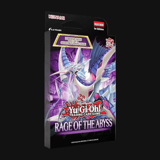 Yu-Gi-Oh! Trading Card Game RAGE OF THE ABYSS 25th Anniversary Int. Edition card deck box on a plain white background.